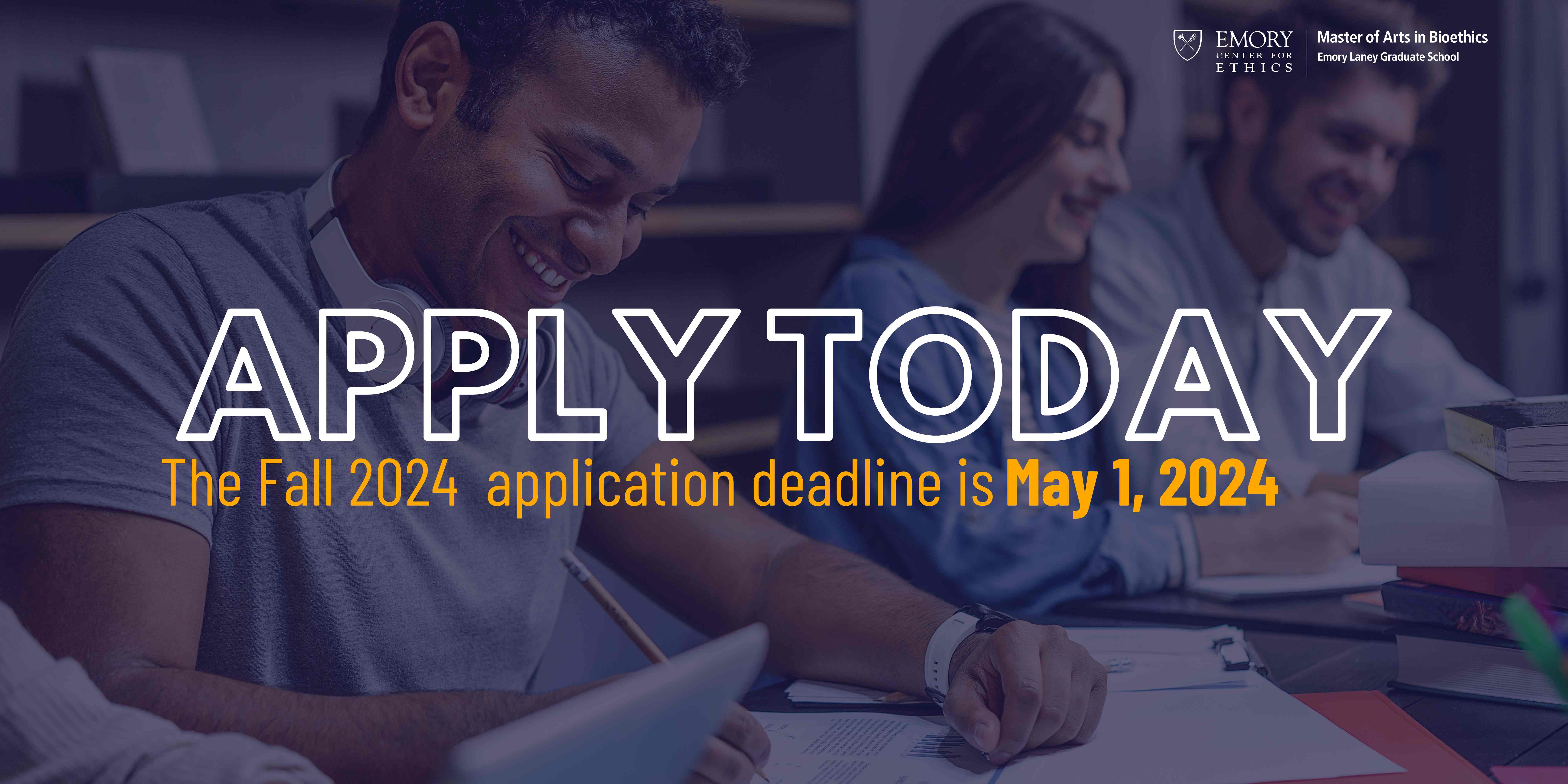 The Fall 2024 application deadline is May 1, 2024.